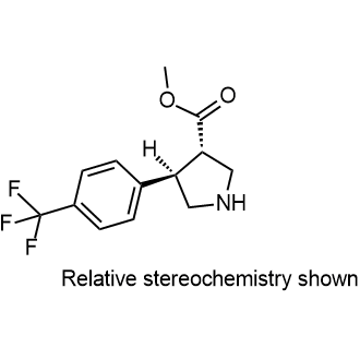 rel-(3S,4R)-4-(4-(三氟甲基)苯基)吡咯烷-3-羧酸甲酯结构式