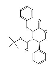 (3R,5R)-3-benzyl-4-tert-butyloxycarbonyl-5-phenyl-2,3,5,6-tetrahydro-4H-1,4-oxazin-2-one Structure