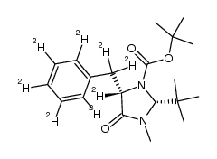 tert-butyl (2R,5S)-2-(tert-butyl)-5-deuterio-5-(heptadeuteriobenzyl)-3-methyl-4-oxo-1-imidazolidinecarboxylate结构式