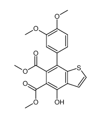 4-Hydroxy-5,6-bis(methoxycarbonyl)-7-(3,4-dimethoxyphenyl)benzothiophene结构式