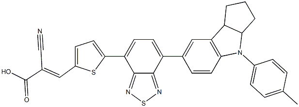 (E)-2-氰基-3-(5-(7-(4-(对甲苯基)-1,2,3,3a,4,8b-六氢环戊[b]吲哚-7-基)苯并[c ] [1,2,5]噻二唑-4-基)噻吩-2-基)丙烯酸结构式