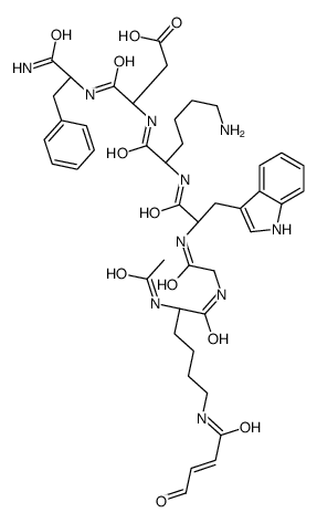 (3S)-3-[[(2S)-2-[[(2S)-2-[[2-[[(2S)-2-acetamido-6-[[(Z)-4-oxobut-2-enoyl]amino]hexanoyl]amino]acetyl]amino]-3-(1H-indol-3-yl)propanoyl]amino]-6-aminohexanoyl]amino]-4-[[(2S)-1-amino-1-oxo-3-phenylpropan-2-yl]amino]-4-oxobutanoic acid结构式