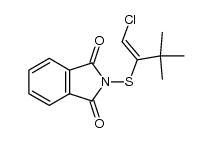 (E)-2-((1-chloro-3,3-dimethylbut-1-en-2-yl)thio)isoindoline-1,3-dione结构式