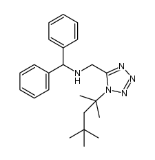 benzhydryl-[1-(1,1,3,3-tetramethylbutyl)-1H-tetrazol-5-ylmethyl]amine结构式
