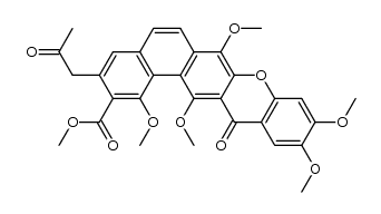3-acetylmethyl-1,7,10,11,14-pentamethoxynaphtho[1,2-b]xanthone-2-carboxylic acid methyl ester Structure