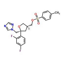 2,5-Anhydro-1,3,4-trideoxy-2-(2,4-difluorophenyl)-4-({[(4-methylphenyl)sulfonyl]oxy}methyl)-1-(1H-1,2,4-triazol-1-yl)-L-threo-pentitol Structure