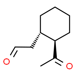 Cyclohexaneacetaldehyde-formyl-d, 2-acetyl-, trans- (9CI) Structure