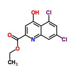 5,7-二氯-4-羟基-喹啉-2-甲酸乙酯结构式