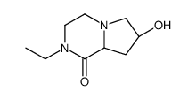 (7R-顺式)-(9CI)-2-乙基六氢-7-羟基吡咯并[1,2-a]吡嗪-1(2H)-酮结构式