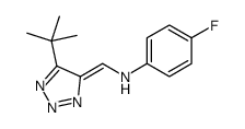 N-[(E)-(4-tert-Butyl-1H-1,2,3-triazol-5-yl)methylidene]-4-fluoroanilin e结构式