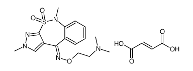 2H-Pyrazolo(3,4-c)(2,1)benzothiazepin-4(9H)-one, 9-dimethyl-, O-(2-(di methylamino)ethyl)oxime,10,10-dioxide, (Z)-2-butenedioate (1:1) Structure