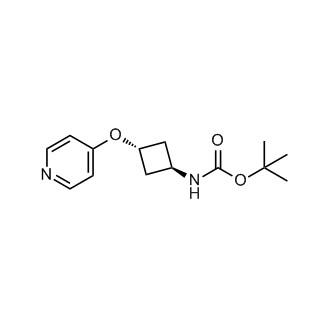 (反式-3-(吡啶-4-基氧基)环丁基)氨基甲酸叔丁酯结构式