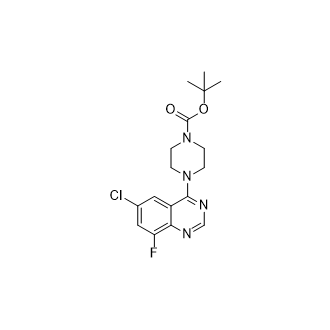 4-(6-氯-8-氟喹唑啉-4-基)哌嗪-1-羧酸叔丁酯结构式