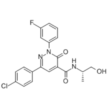 (S)-6-(4-氯苯基)-2-(3-氟苯基)-N-(1-羟基丙-2-基)-3-氧代-2,3-二氢哒嗪-4-甲酰胺结构式