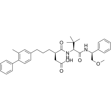 (3R)-3-[[(2S)-1-[[(1S)-2-Methoxy-1-phenylethyl]amino]-3,3-dimethyl-1-oxobutan-2-yl]carbamoyl]-6-(3-methyl-4-phenylphenyl)hexanoic acid图片