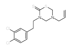 2H-1,3,5-Thiadiazine-2-thione,3-[2-(3,4-dichlorophenyl)ethyl]tetrahydro-5-(2-propen-1-yl)- Structure