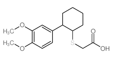 Acetic acid,[[2-(3,4-dimethoxyphenyl)cyclohexyl]thio]-, trans- (8CI)结构式