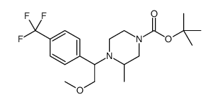 (S)-叔丁基 4-((r)-2-甲氧基-1-(4-(三氟甲基)苯基)乙基)-3-甲基哌嗪-1-羧酸结构式