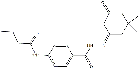 N-(4-{[2-(3,3-dimethyl-5-oxocyclohexylidene)hydrazino]carbonyl}phenyl)butanamide结构式