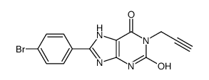 8-(4-bromophenyl)-1-prop-2-ynyl-3,7-dihydropurine-2,6-dione结构式