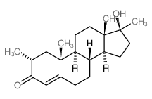 Androst-4-en-3-one,17-hydroxy-2,17-dimethyl-, (2a,17b)- (9CI)结构式