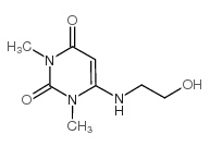 1,3-二甲基-6-(2-羟乙基)氨基脲嘧啶结构式