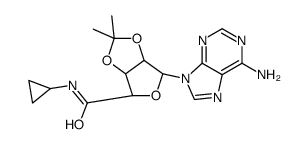 (3aR,4R,6S,6aS)-4-(6-aminopurin-9-yl)-N-cyclopropyl-2,2-dimethyl-3a,4,6,6a-tetrahydrofuro[3,4-d][1,3]dioxole-6-carboxamide结构式