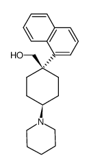 1-cis-(1-naphthyl)-4-trans-(1-piperidino)-1-cyclohexanemethanol结构式