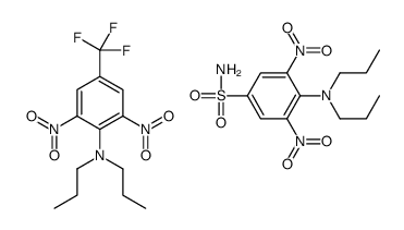 2,6-dinitro-N,N-dipropyl-4-(trifluoromethyl)aniline,4-(dipropylamino)-3,5-dinitrobenzenesulfonamide Structure