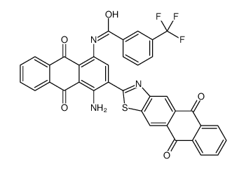 N-[4-amino-3-(5,10-dihydro-5,10-dioxoanthra[2,3-d]thiazol-2-yl)-9,10-dihydro-9,10-dioxo-1-anthryl]-3-(trifluoromethyl)benzamide结构式