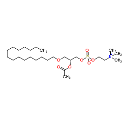 1-O-十六烷基-2-乙酰基-sn-甘油-3-磷酸胆碱结构式