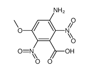 2,6-dinitro-3-methoxy-5-aminobenzoic acid结构式
