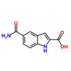 5-氨基甲酰-2-吲哚羧酸结构式