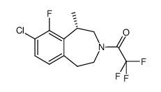 (S)-N-trifluoroacetyl-8-chloro-9-fluoro-1-methyl-2,3,4,5-tetrahydro-1H-3-benzazepine结构式