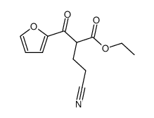 2-(2-cyano-ethyl)-3-[2]furyl-3-oxo-propionic acid ethyl ester Structure