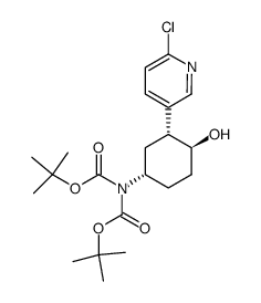 (1S,2R,4S)-4-(N,N-bis(tert-butoxycarbonyl)amino)-2-(6-chloropyridin-3-yl)cyclohexanol结构式