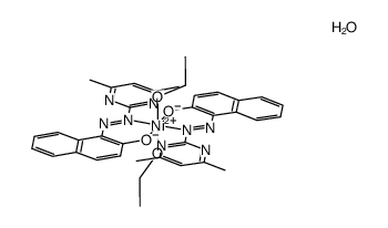 [Ni(1-(4,6-dimethyl-pyrimidin-2-ylazo)-naphthalen-2-ol(1-))2(EtOH)2]H2O结构式