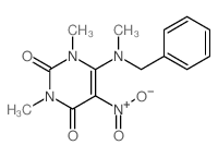 6-(benzyl-methyl-amino)-1,3-dimethyl-5-nitro-pyrimidine-2,4-dione结构式