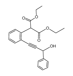 diethyl 2-(2-(3-hydroxy-3-phenylprop-1-ynyl)phenyl)malonate结构式