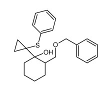 2-(phenylmethoxymethyl)-1-(1-phenylsulfanylcyclopropyl)cyclohexan-1-ol结构式