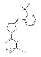 3-(2-(三氟甲基)苯氧基)吡咯烷-1-羧酸-(R)-叔丁酯结构式