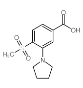 4-(甲基磺酰基)-3-(1-吡咯烷)苯甲酸结构式