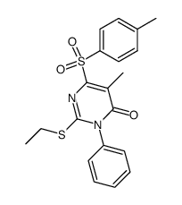 2-Ethylthio-5-methyl-3-phenyl-6-tosyl-4(3H)-pyrimidinon结构式