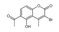 6-acetyl-3-bromo-5-hydroxy-4-methyl-coumarin结构式