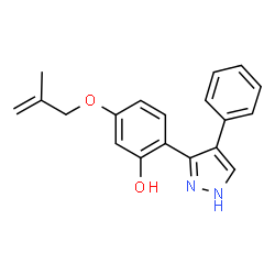 5-[(2-methylprop-2-en-1-yl)oxy]-2-(4-phenyl-1H-pyrazol-5-yl)phenol structure