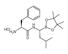 (S)-2-amino-N-((R)-3-methyl-1-(4,4,5,5-tetramethyl-1,3,2-dioxaborolan-2-yl)butyl)-3-phenylpropanamide hydrochloride结构式