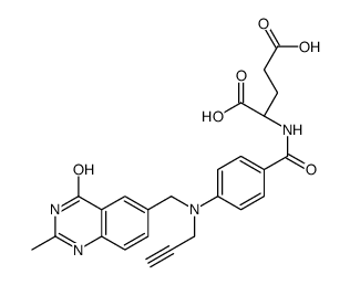 (2S)-2-[[4-[(2-methyl-4-oxo-1H-quinazolin-6-yl)methyl-prop-2-ynylamino]benzoyl]amino]pentanedioic acid结构式