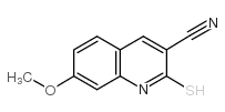 2-疏基-7-甲氧基喹啉-3-甲腈结构式