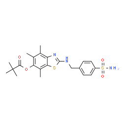 Propanoic acid,2,2-dimethyl-,2-[[[4-(aminosulfonyl)phenyl]methyl]amino]-4,5,7-trimethyl-6-benzothiazolyl ester结构式