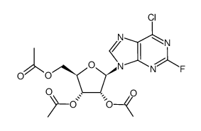 6-chloro-2-fluoro-9-(2,3,5-tri-O-acetyl-β-D-ribofuranosyl)-9H-purine Structure